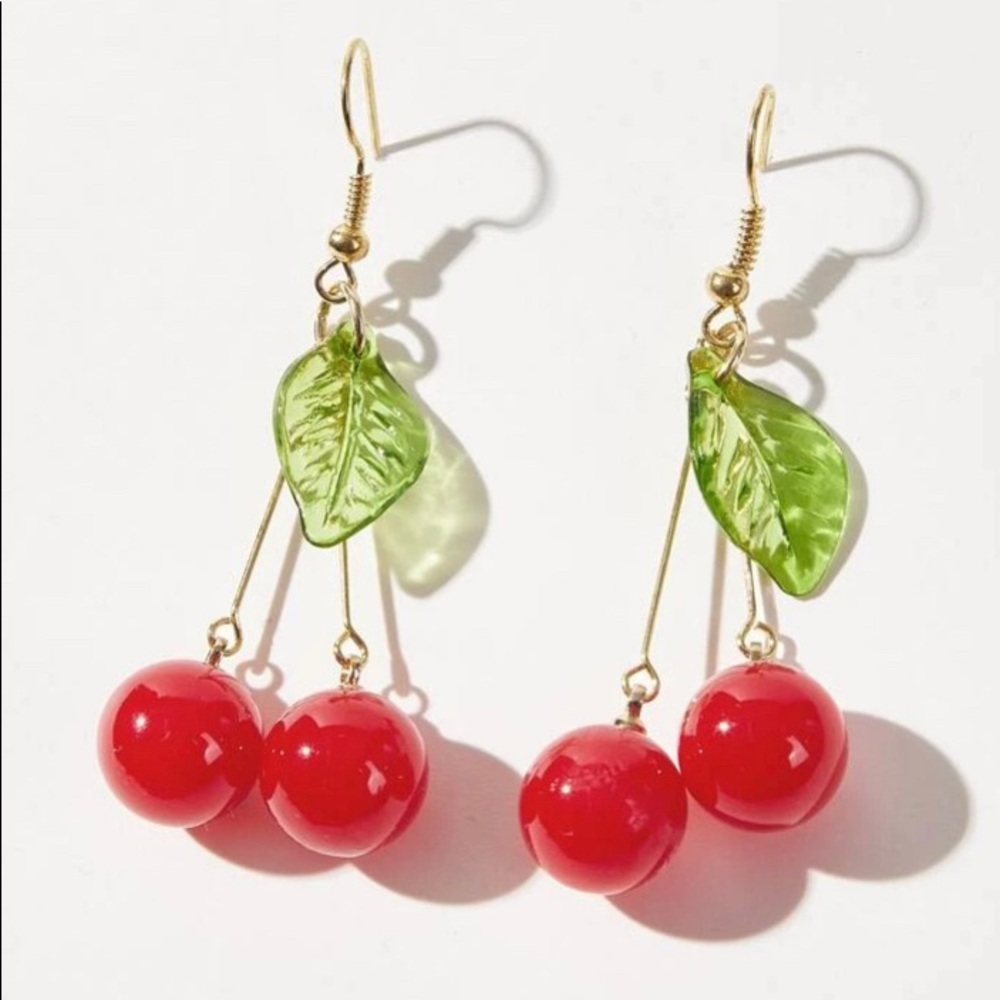 Brand new in pack cherry earrings